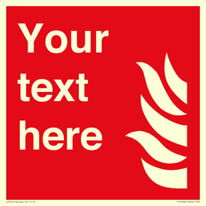 Custom Fire Equipment sign with General fire symbol